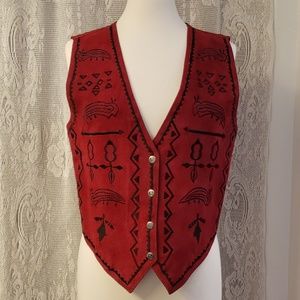 Sueded leather vest